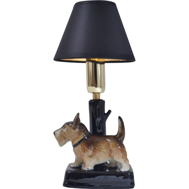 lampe de table anglaise Beswick vintage chien en céramique, 1930