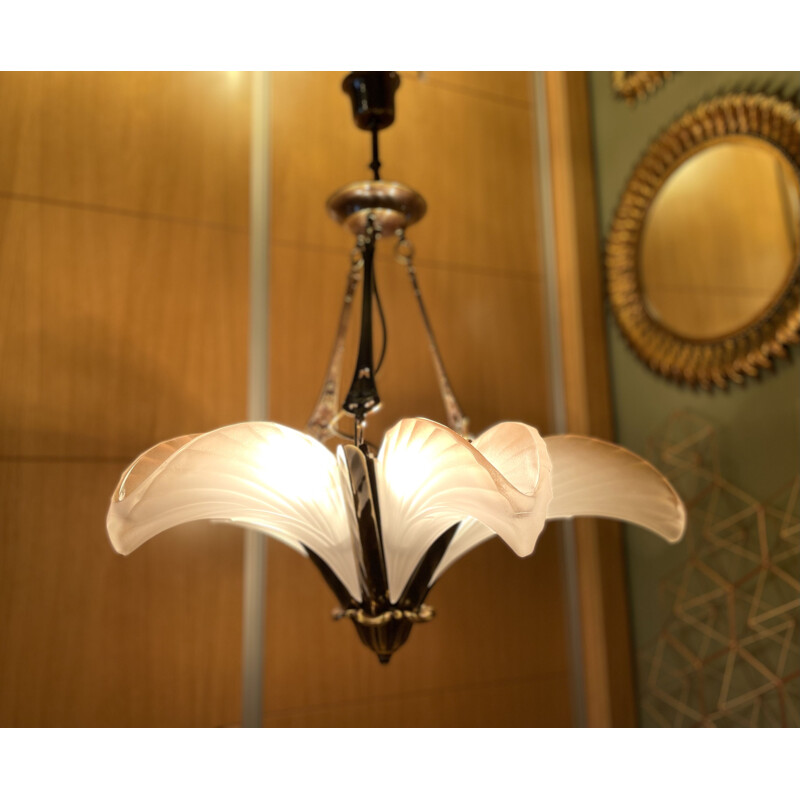 Art Deco vintage ceiling lamp by Jean Noverdy