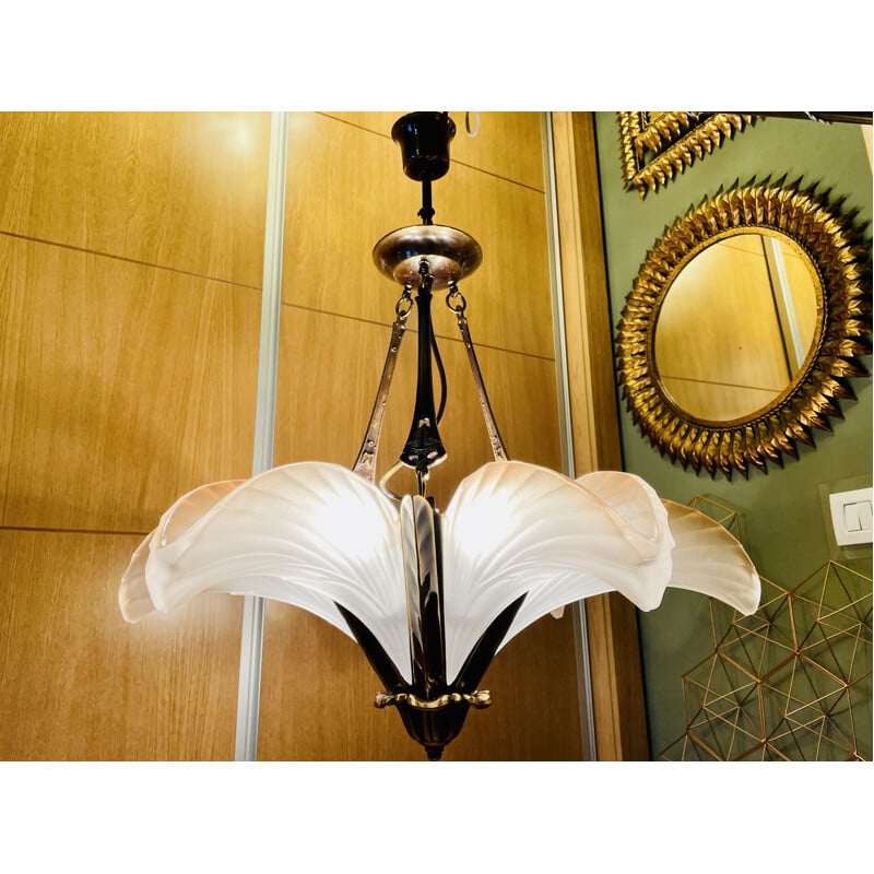 Art Deco vintage ceiling lamp by Jean Noverdy
