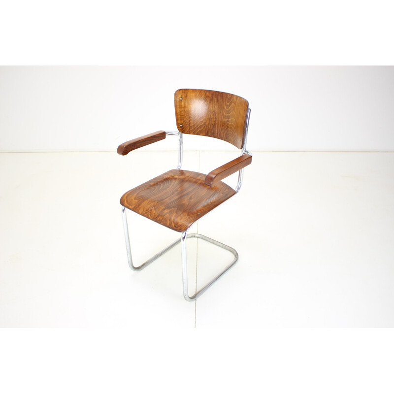 Vintage Bauhaus chrome armchair by Rudolf Vichr Prag, Czechoslovakia 1930s