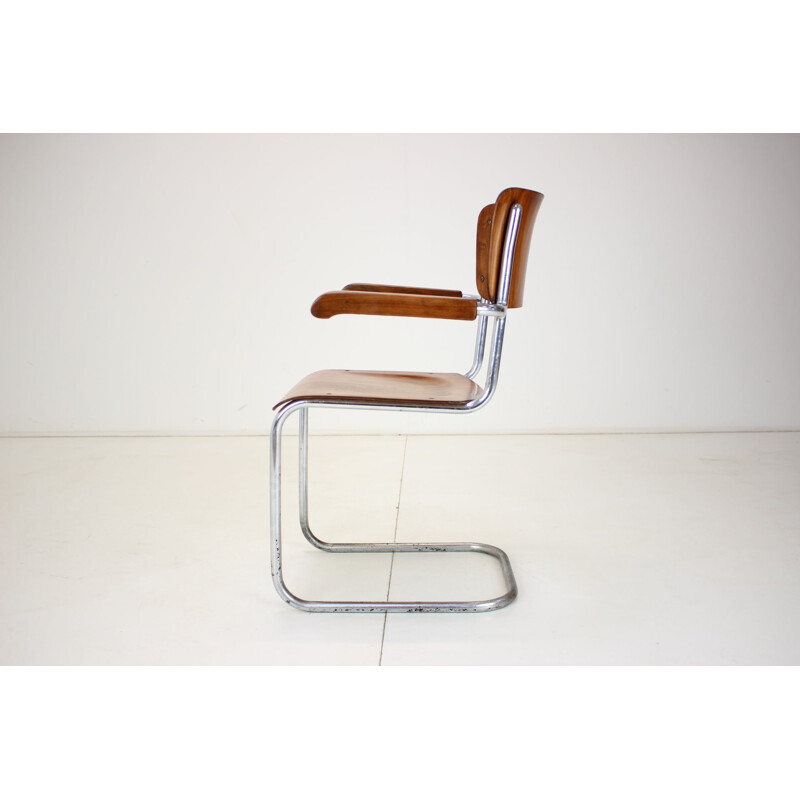 Vintage Bauhaus chrome armchair by Rudolf Vichr Prag, Czechoslovakia 1930s