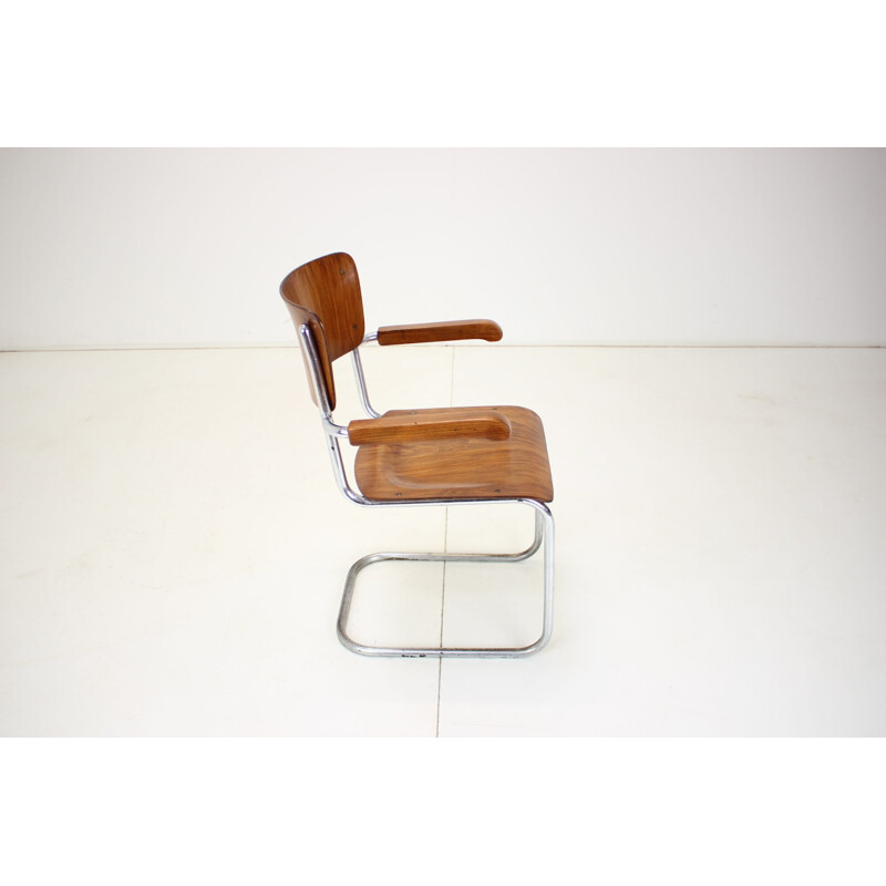 Vintage Bauhaus Sessel verchromt von Rudolf Vichr Prag, Tschechoslowakei 1930