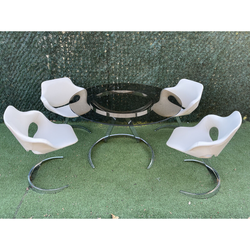 Sam vintage table and chair set by Boris Tabacoff, 1970