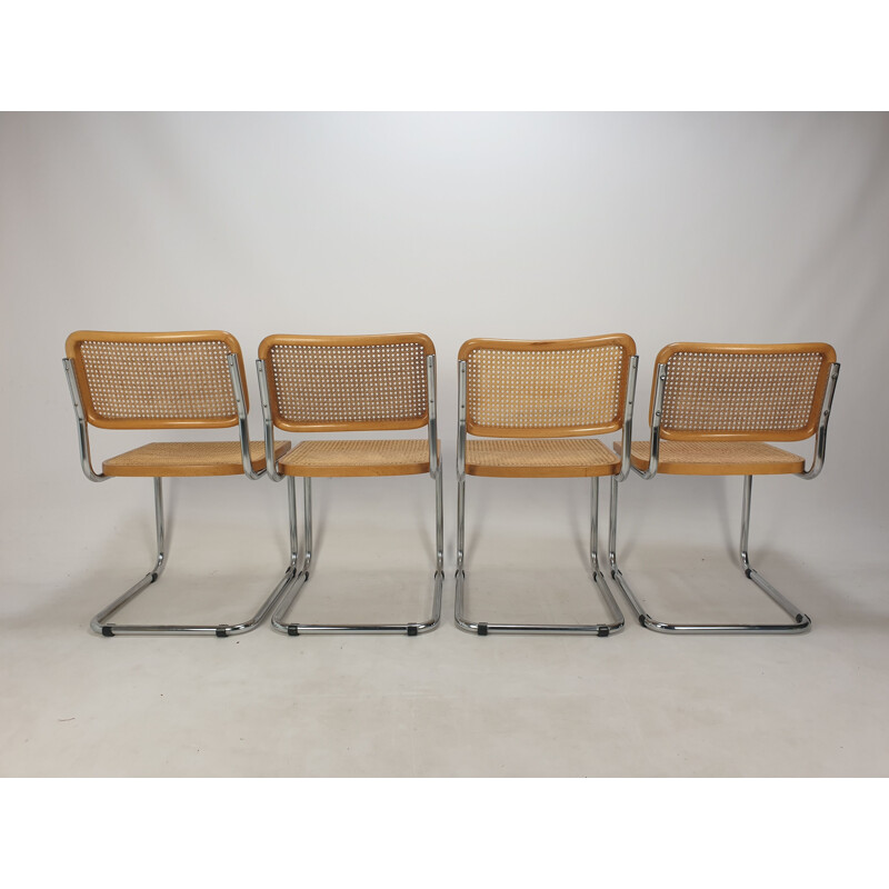 Ensemble de 4 chaises vintage Cesca de Marcel Breuer