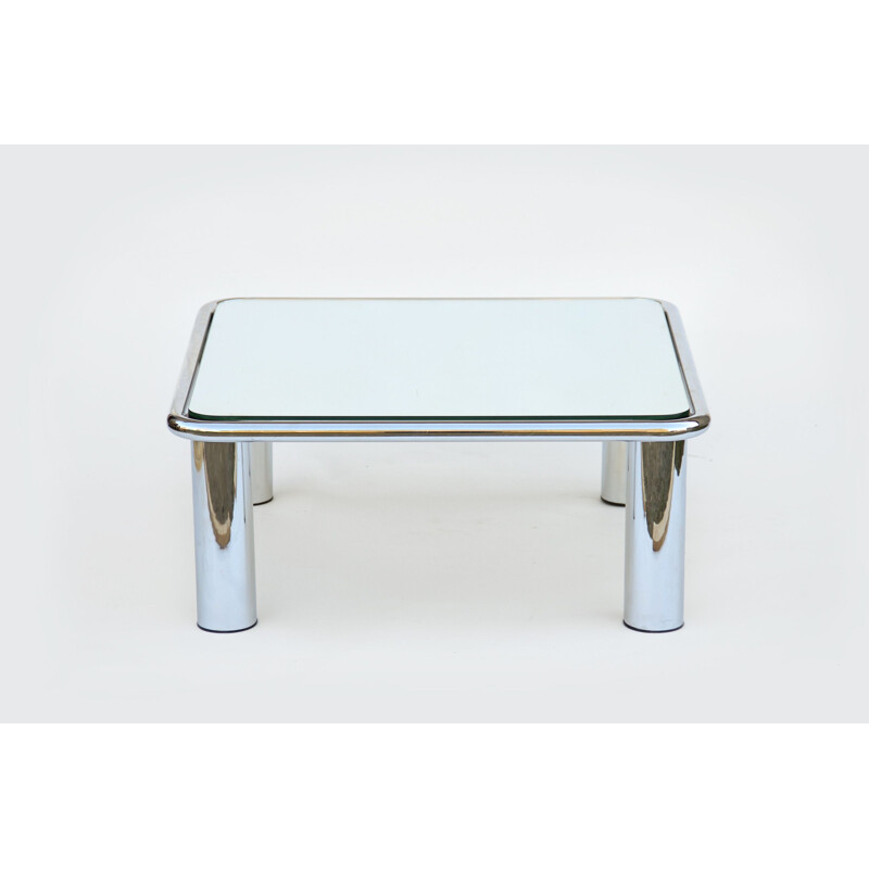 Sesann" vintage coffee table in chromed steel by Gianfranco Frattini for Cassina, 1968