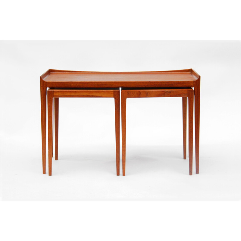 Vintage teak nesting tables by Kurt Ostervig for Jason Mobler, Denmark 1958