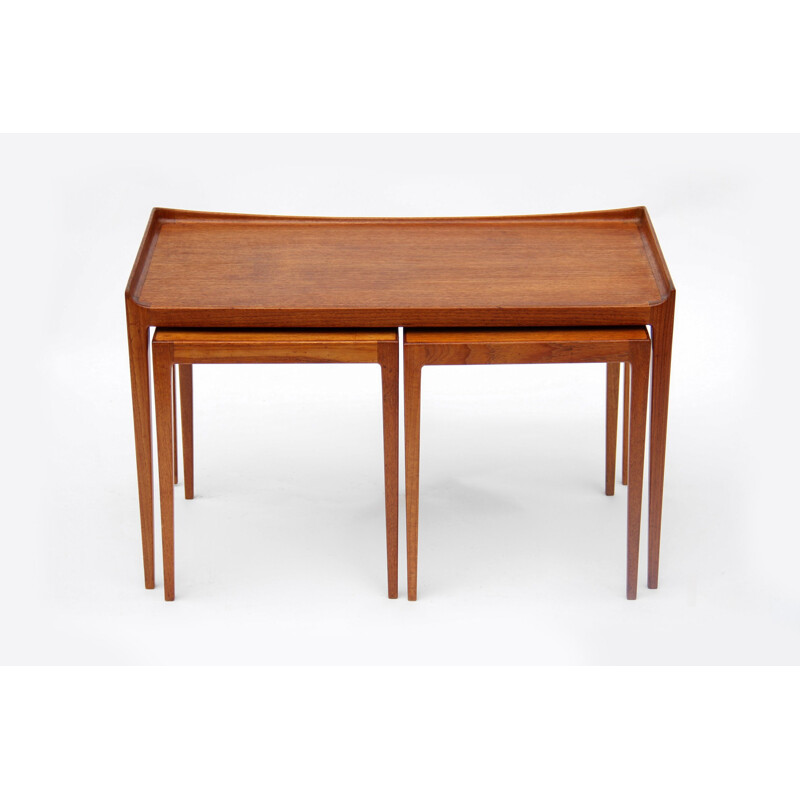 Vintage teak nesting tables by Kurt Ostervig for Jason Mobler, Denmark 1958