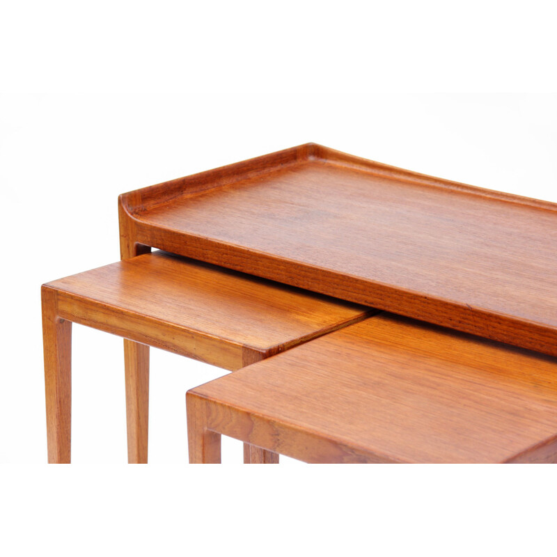 Vintage teak nesting tables by Kurt Ostervig for Jason Mobler, Denmark 1958