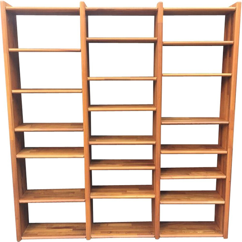 Vintage modular shelf in solid elm by Pierre Chapo, France 1960