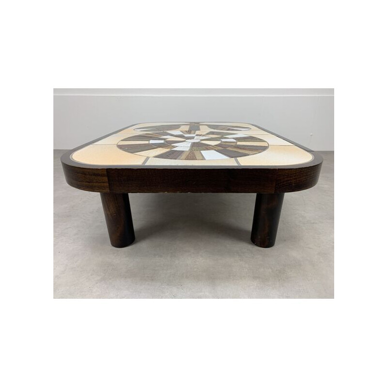 Vintage flower coffee table by Roger Capron