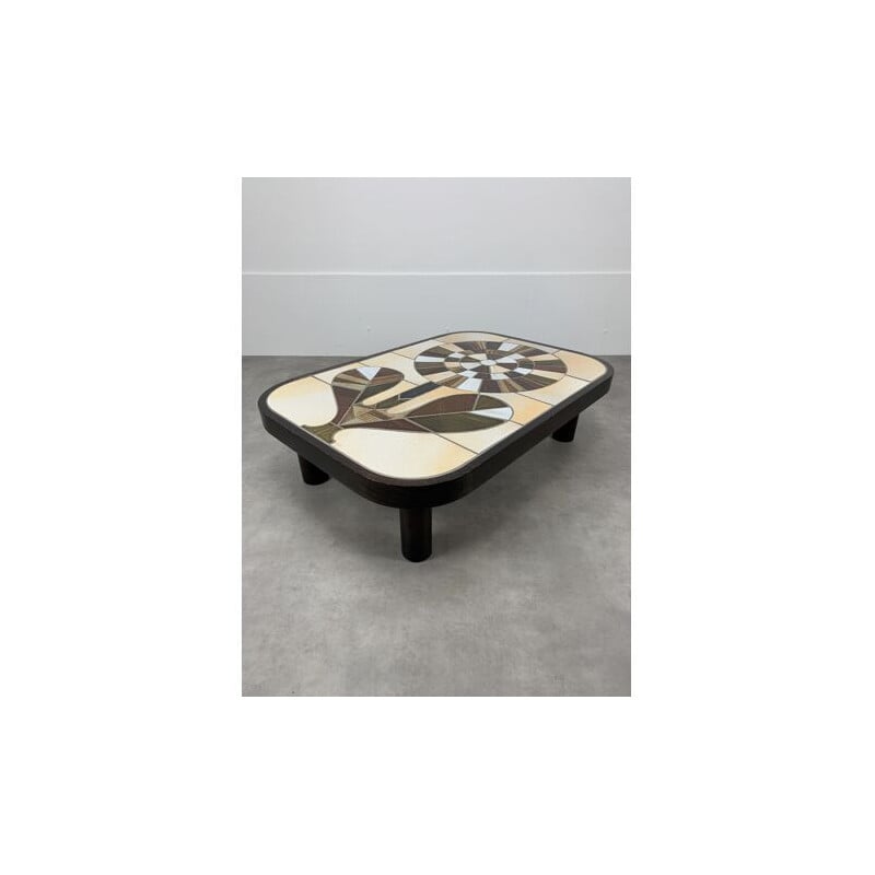 Vintage flower coffee table by Roger Capron