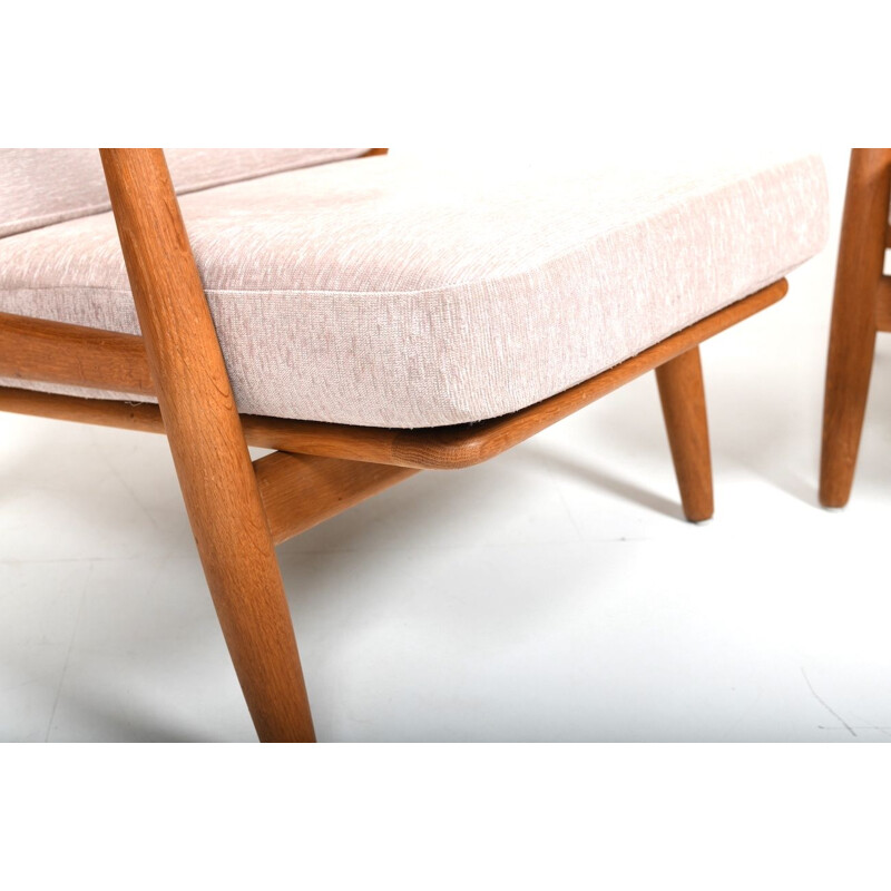 Pair of vintage cigar armchairs by Hans Wegner for Getama, Denmark 1950s