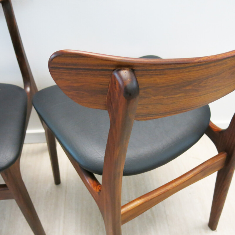 Set of 6 Danish rosewood chairs, SCHIONNING & ELGAARD - 1960s