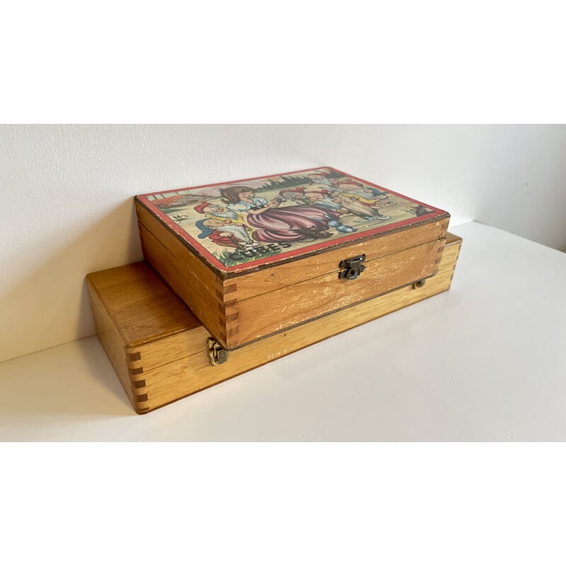 Coppia di scatole di legno vintage, Francia
