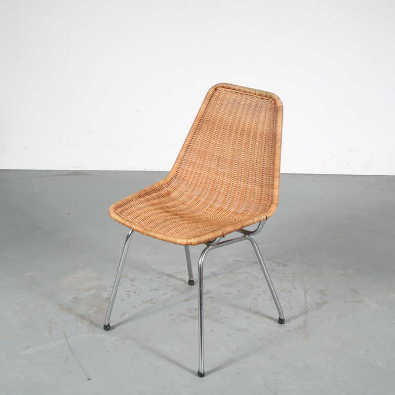 Ensemble de 4 chaises vintage par Rotanhuis, Pays-Bas 1960