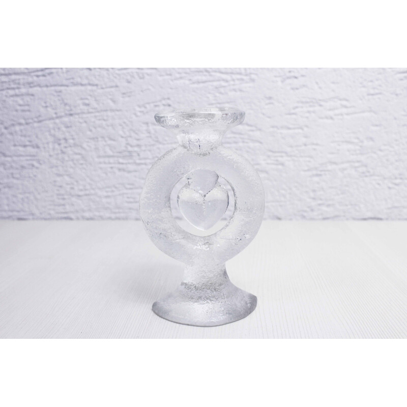 Vintage glass candle holder by Staffan Gellerstedt for Pukeberg