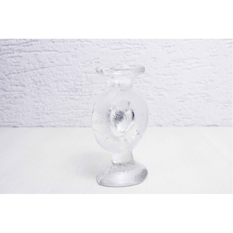 Vintage glass candle holder by Staffan Gellerstedt for Pukeberg