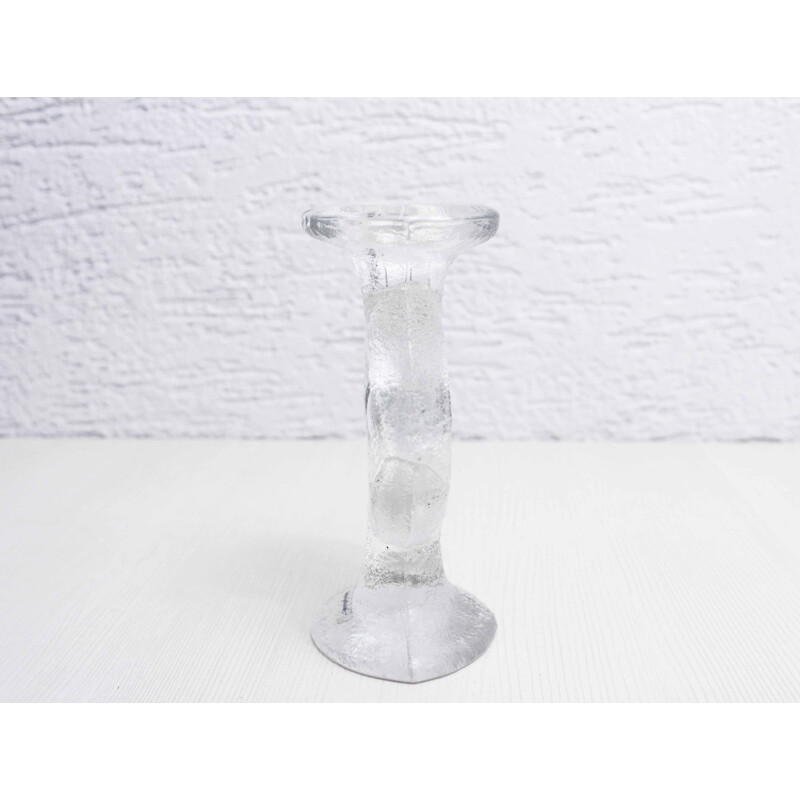 Vintage glass candle holder by Staffan Gellerstedt for Pukeberg