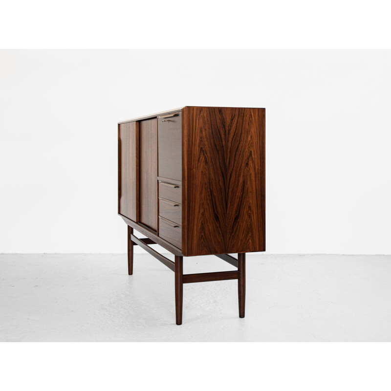 Mid century Danish highboard with bar in rosewood by Rosengren Hansen, 1960s