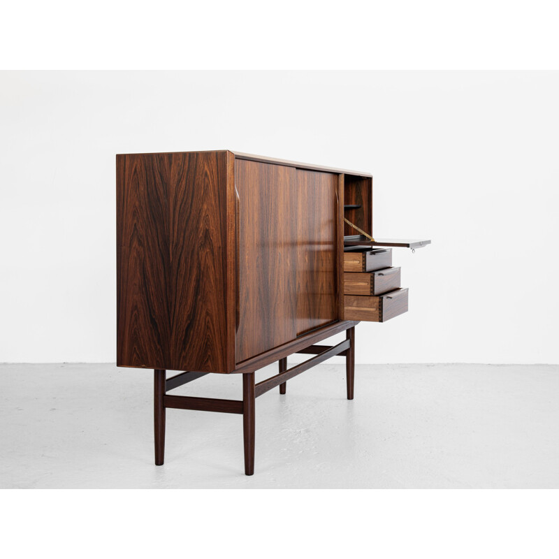 Mid century Danish highboard with bar in rosewood by Rosengren Hansen, 1960s