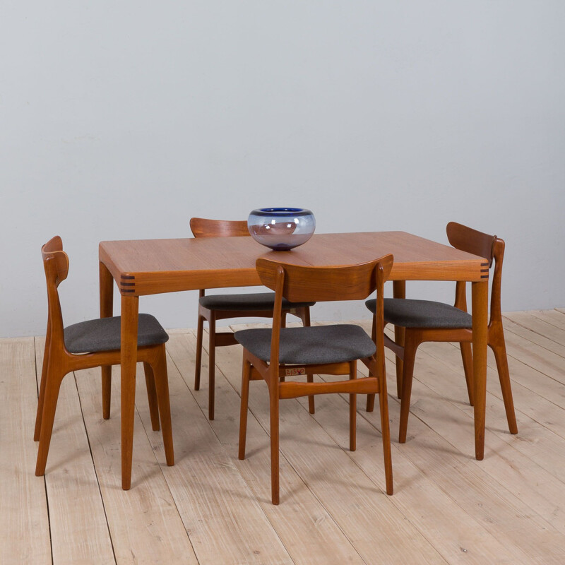 Vintage rectangular extension teak dining table by H.W. Klein for Bramin Møbler, Denmark 1960s