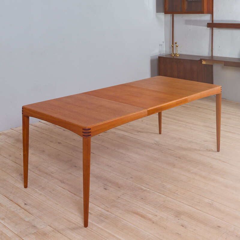 Vintage rectangular extension teak dining table by H.W. Klein for Bramin Møbler, Denmark 1960s