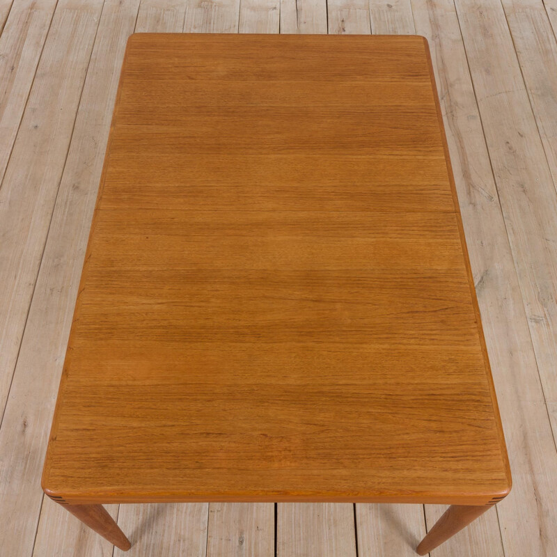 Vintage rectangular extension teak dining table by H.W. Klein for Bramin Møbler, Denmark 1960s