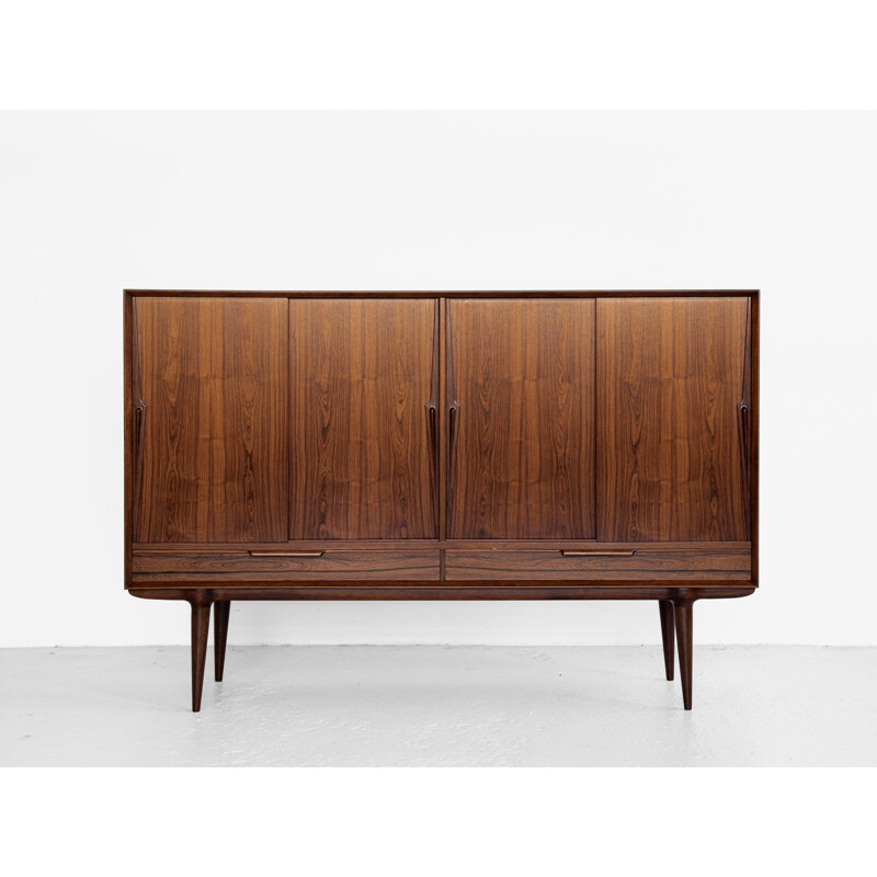 Mid century Danish highboard in rosewood model 13 by Omann Jun, 1960s