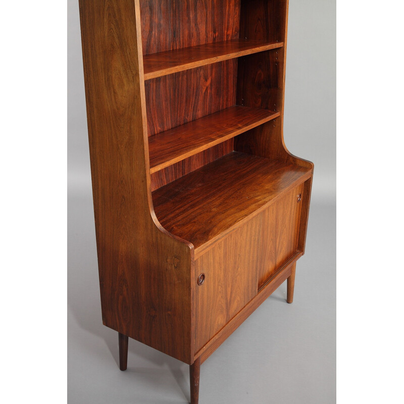 Mid century rosewood bookcase with sliding doors, Johannes SORTH - 1960s