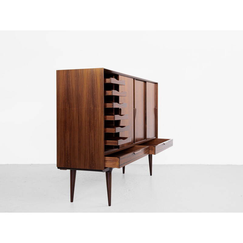 Mid century Danish highboard in rosewood model 13 by Omann Jun, 1960s