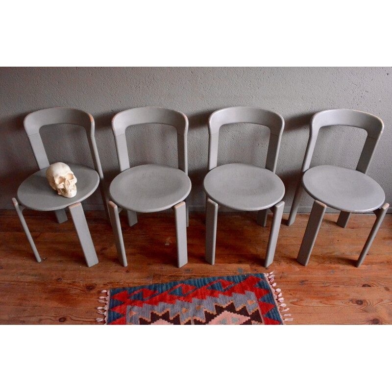 Set of 4 vintage Dietiker chairs, Brunno REY - 1970s