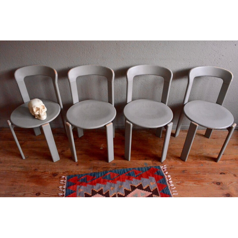 Suite de 4 chaises Dietiker vintage, Bruno REY - 1970