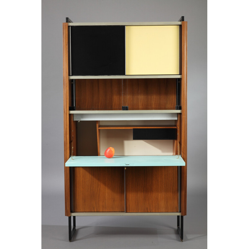 Mid century EFA bookcase with secretary, Georges FRYDMAN - 1950s