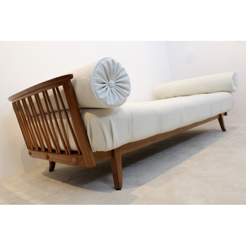 Daybed en teck et tissu, Wilhelm KNOLL - 1960