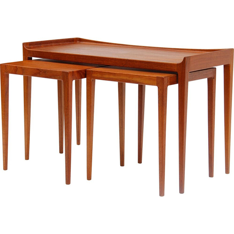 Vintage teak nesting tables by Kurt Ostervig for Jason Mobler, Denmark 1958