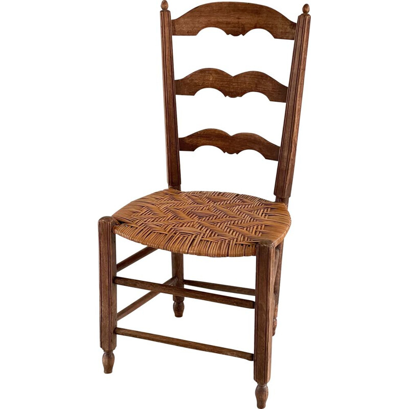 chaise vintage en bois - paille