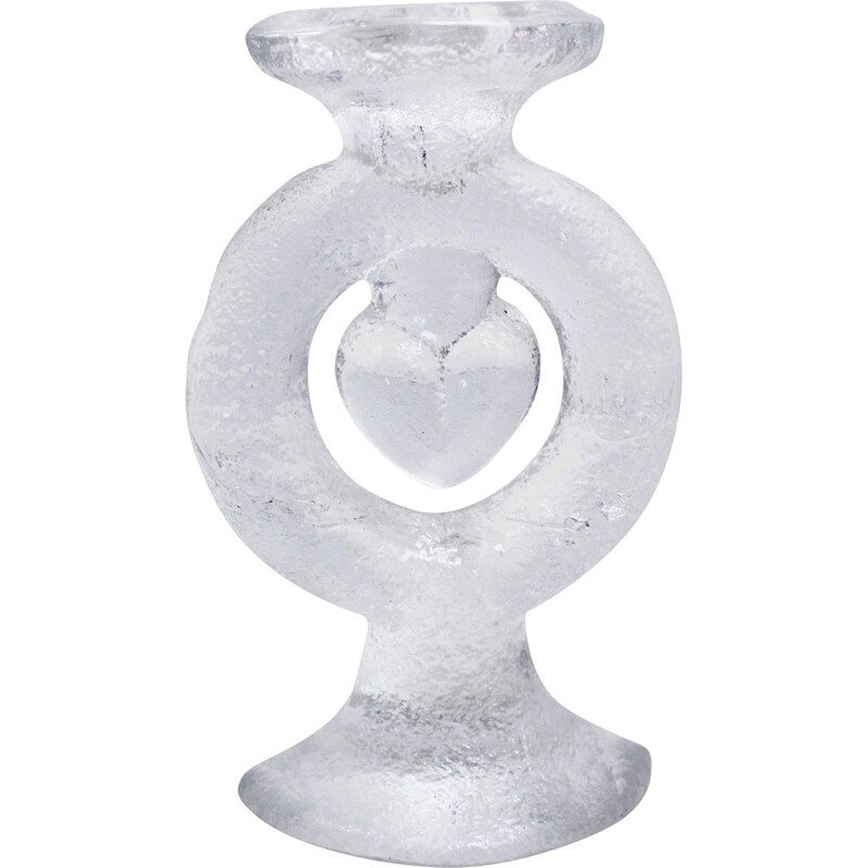 Vintage glass candle holder by Staffan Gellerstedt for Pukeberg