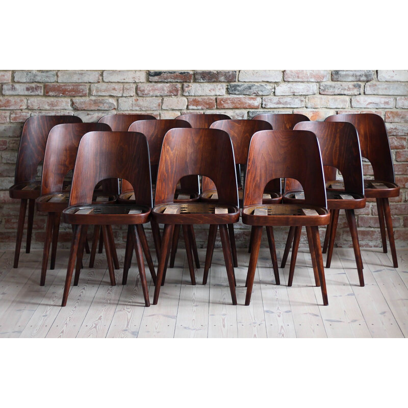 Set of 12 vintage dining chairs by Oswald Haerdtl, 1950s