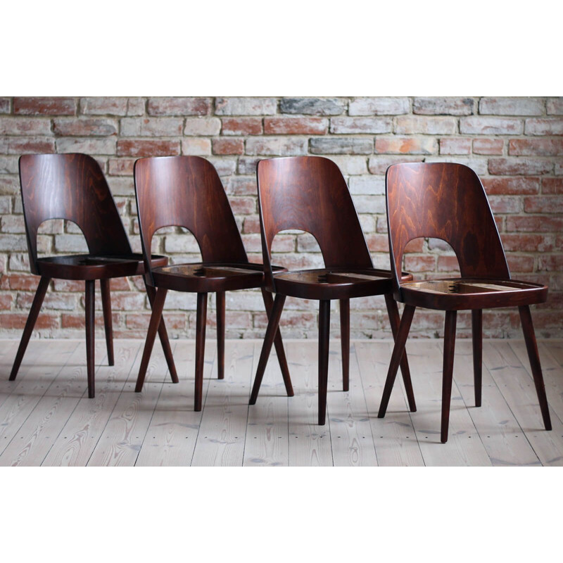 Set of 12 vintage dining chairs by Oswald Haerdtl, 1950s