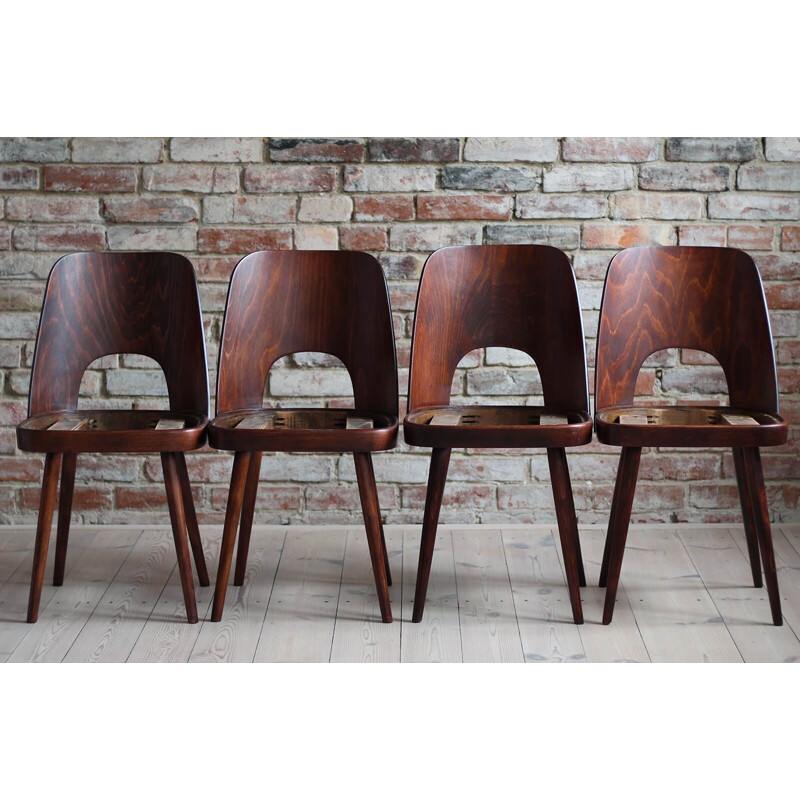 Set of 12 vintage dining chairs by Oswald Haerdtl, 1950s