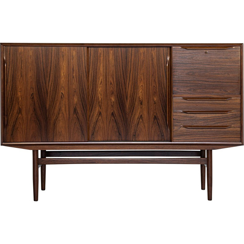 Mid century Danish highboard with bar in rosewood by Rosengren Hansen, 1960s