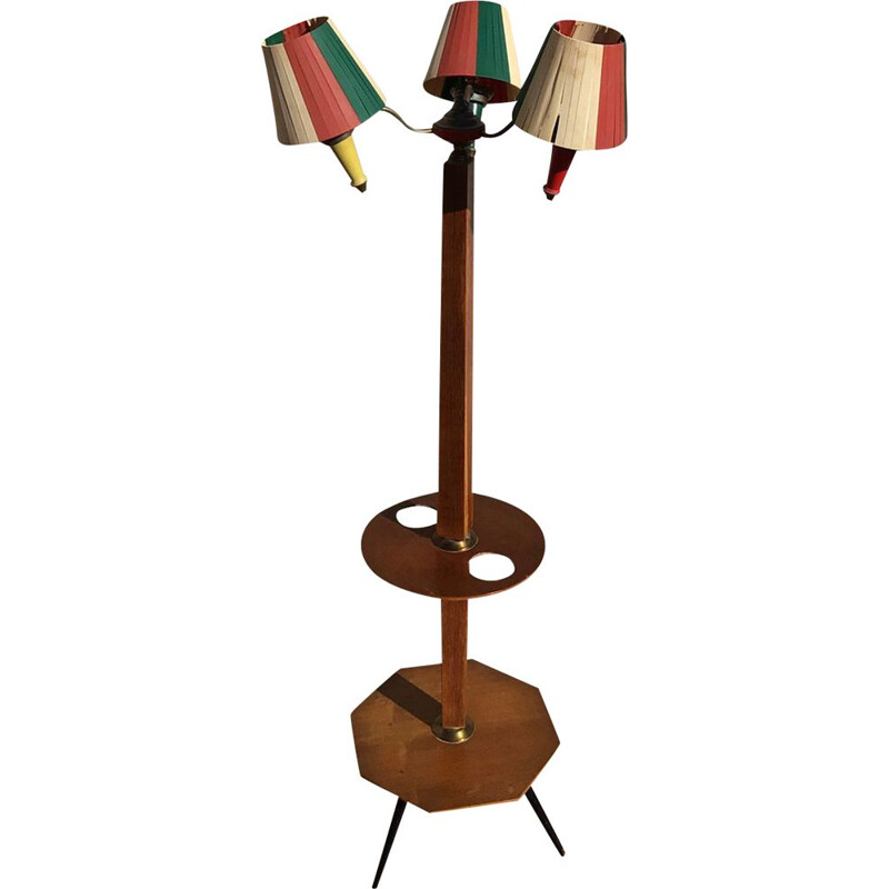 lampadaire vintage à - bois