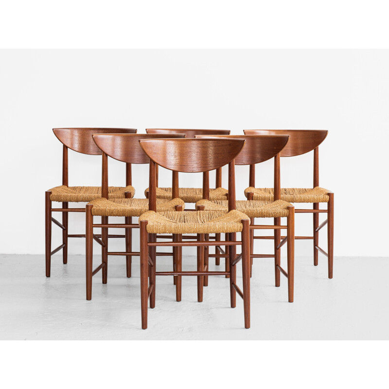 Set di 6 sedie vintage in teak di Peter Hvidt e Orla Molgaard-Nielsen per Soborg, Danimarca 1960