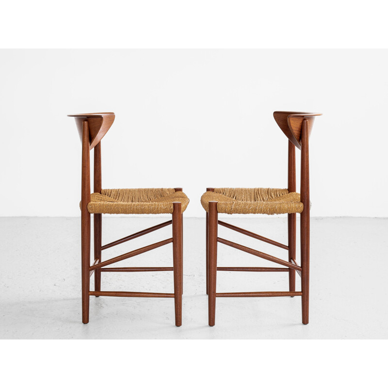 Set van 6 vintage teakhouten stoelen van Peter Hvidt en Orla Molgaard-Nielsen voor Soborg, Denemarken 1960