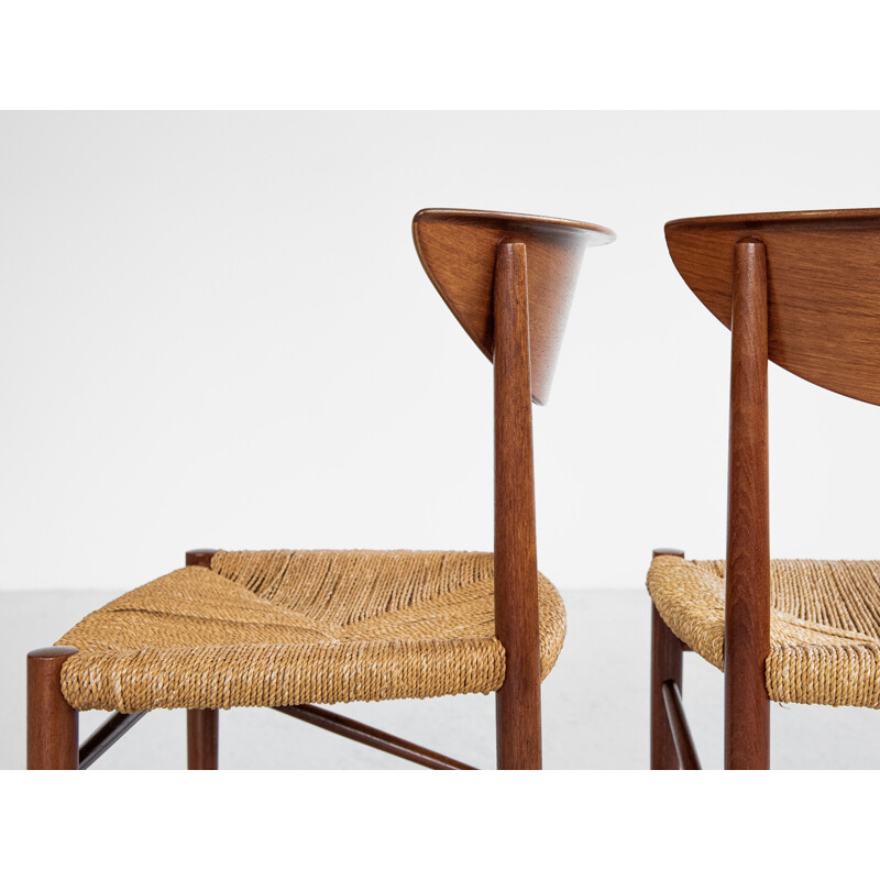 Set van 6 vintage teakhouten stoelen van Peter Hvidt en Orla Molgaard-Nielsen voor Soborg, Denemarken 1960