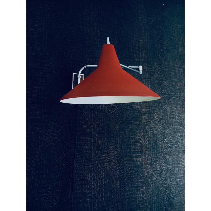 Dutch vintage Paperclip swinging arm wall lamp by J.J.M. Hoogervorst for Anvia, 1960s