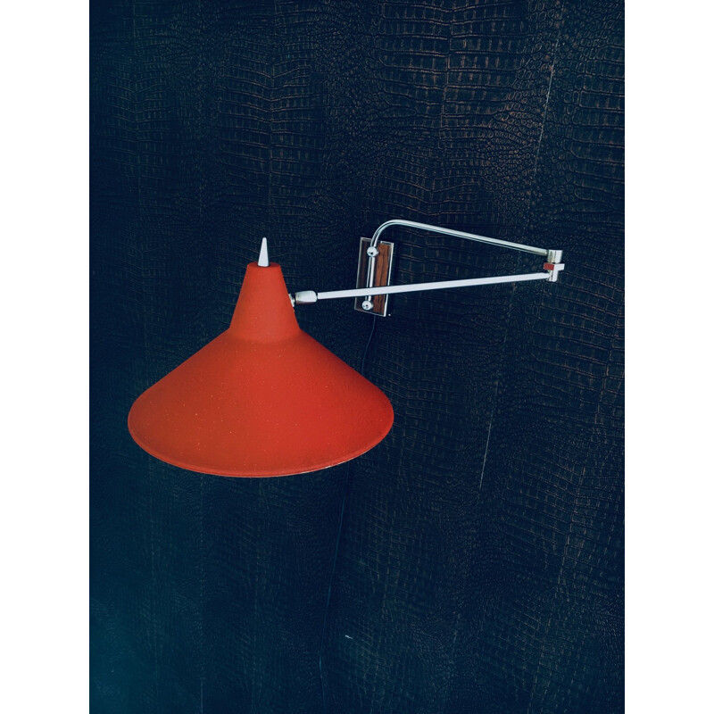 Dutch vintage Paperclip swinging arm wall lamp by J.J.M. Hoogervorst for Anvia, 1960s