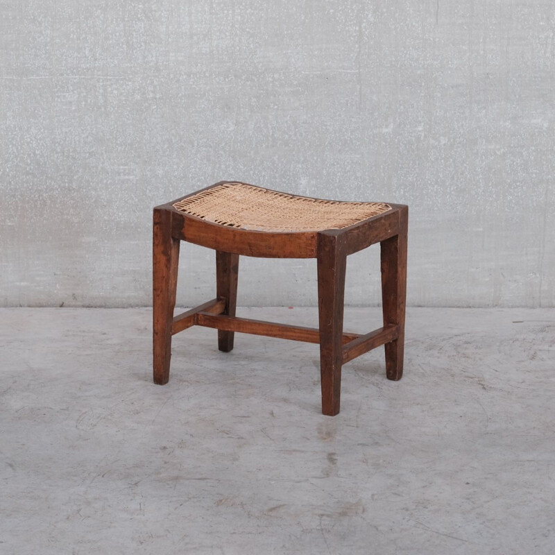 Tabouret vintage en bois de Pierre Jeanner, 1960