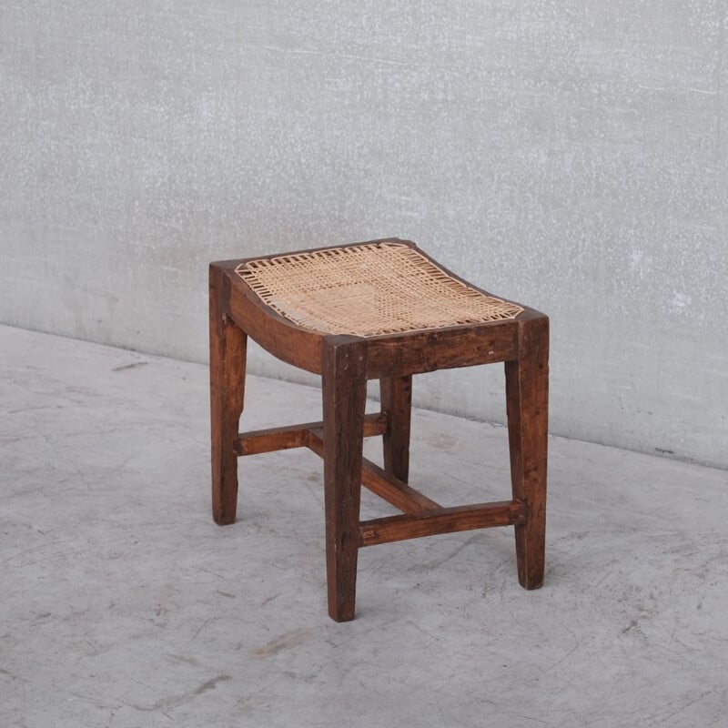 Vintage wooden stool by Pierre Jeanner, 1960s