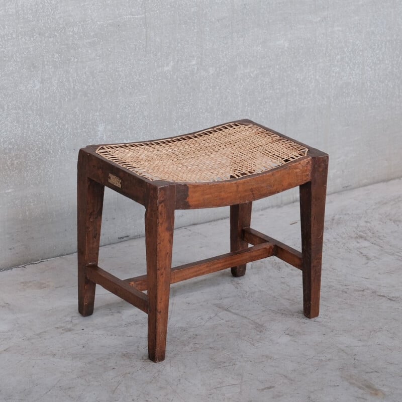 Vintage wooden stool by Pierre Jeanner, 1960s